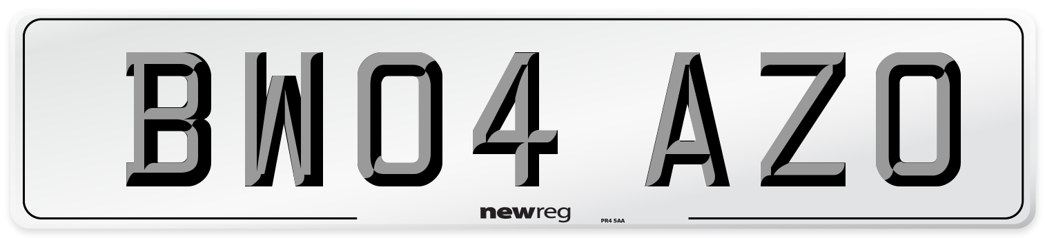 BW04 AZO Number Plate from New Reg